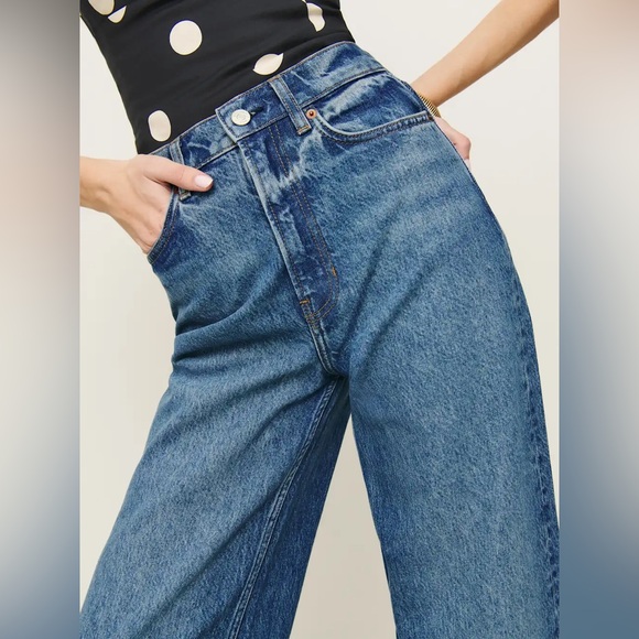 Reformation Wes High Rise Wide Leg Jeans Blue - Size 27 - Picture 2 of 5